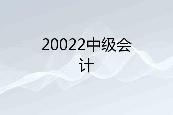 20022中级会计