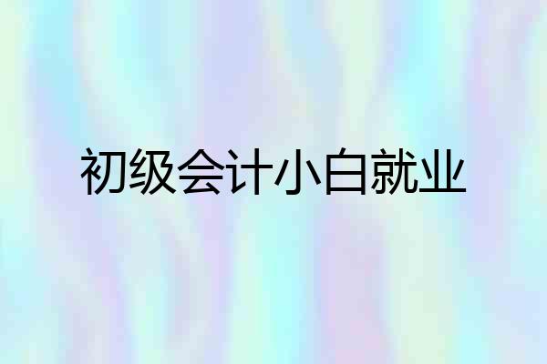 初级会计小白就业