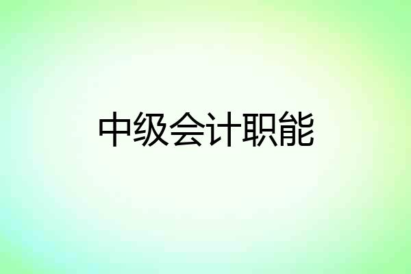 中级会计职能