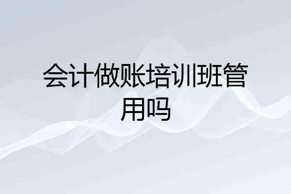 会计做账培训班管用吗