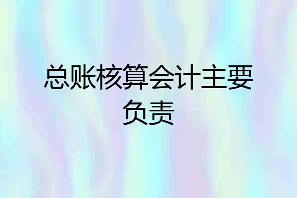 总账核算会计主要负责