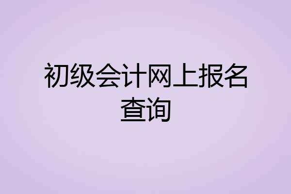 初级会计网上报名查询