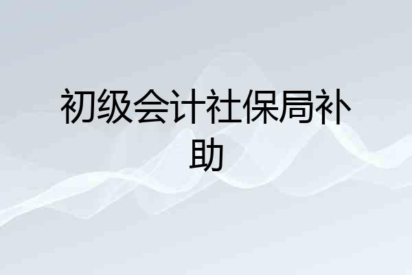 初级会计社保局补助