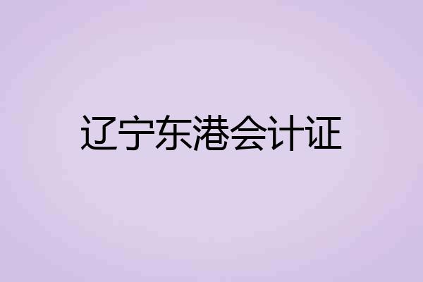 辽宁东港会计证