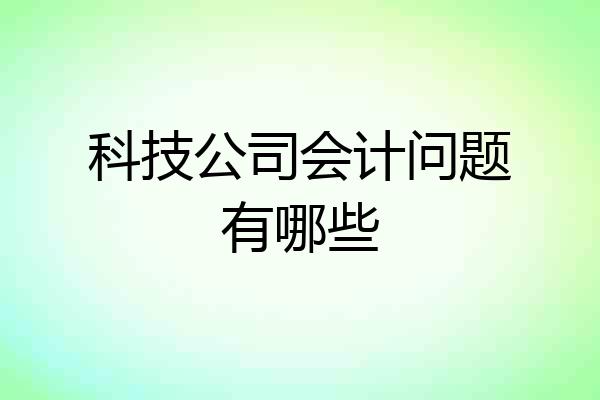 科技公司会计问题有哪些