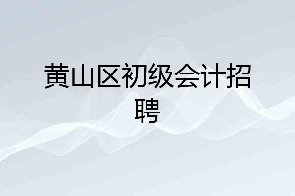黄山区初级会计招聘