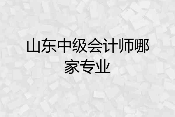 山东中级会计师哪家专业