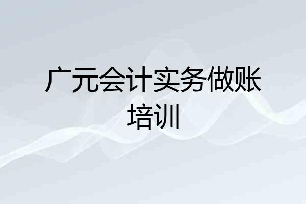 广元会计实务做账培训