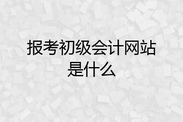 报考初级会计网站是什么