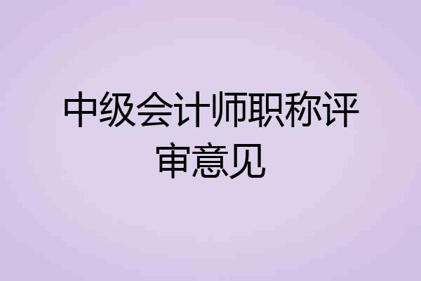 中级会计师职称评审意见