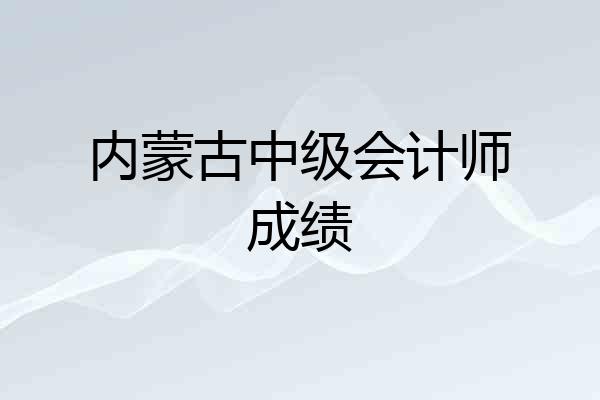内蒙古中级会计师成绩