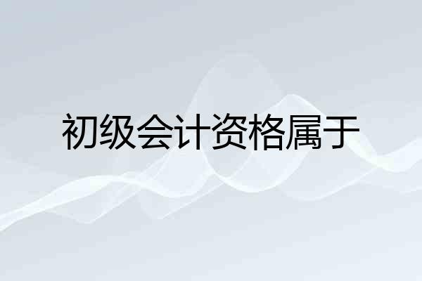 初级会计资格属于