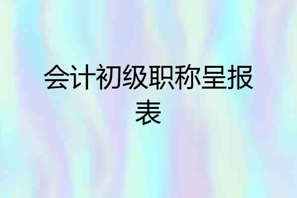 会计初级职称呈报表