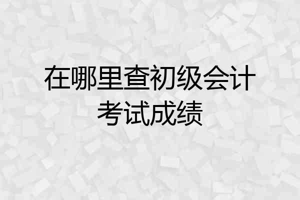 在哪里查初级会计考试成绩