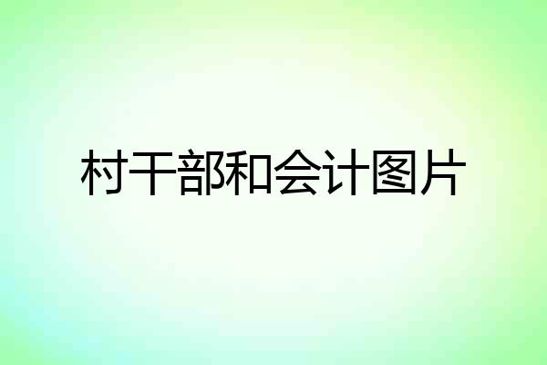 村干部和会计图片