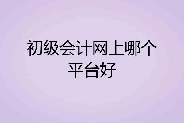 初级会计网上哪个平台好