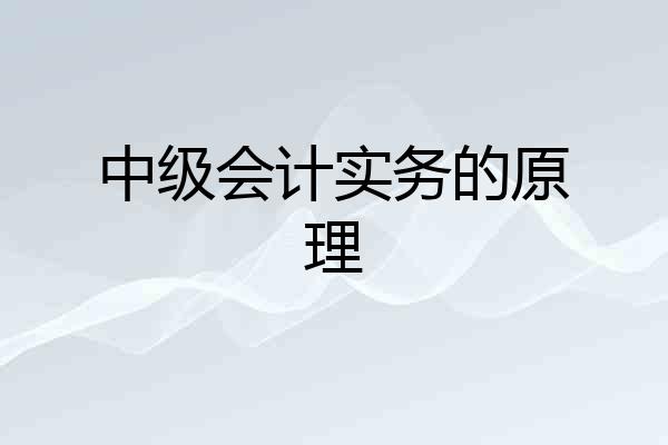 中级会计实务的原理