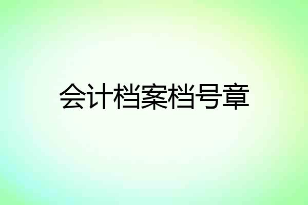 会计档案档号章