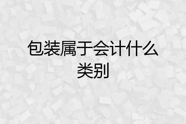 包装属于会计什么类别