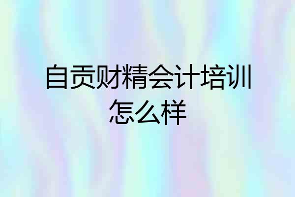 自贡财精会计培训怎么样