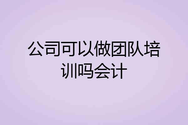 公司可以做团队培训吗会计
