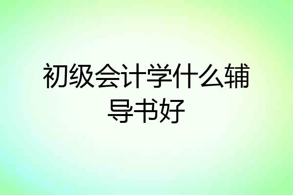 初级会计学什么辅导书好