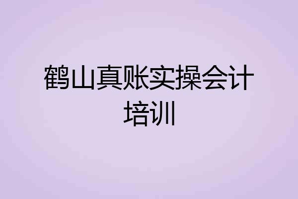 鹤山真账实操会计培训