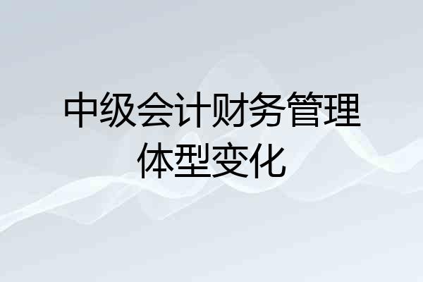 中级会计财务管理体型变化