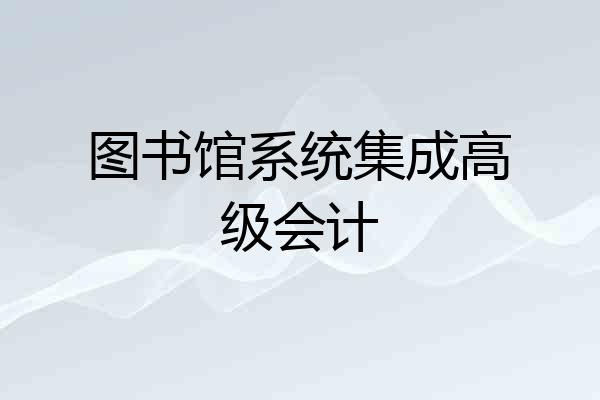 图书馆系统集成高级会计