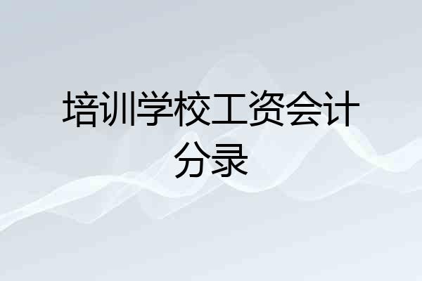 培训学校工资会计分录