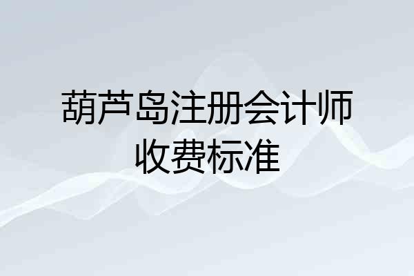 葫芦岛注册会计师收费标准
