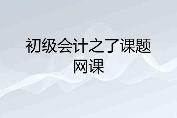 初级会计之了课题网课