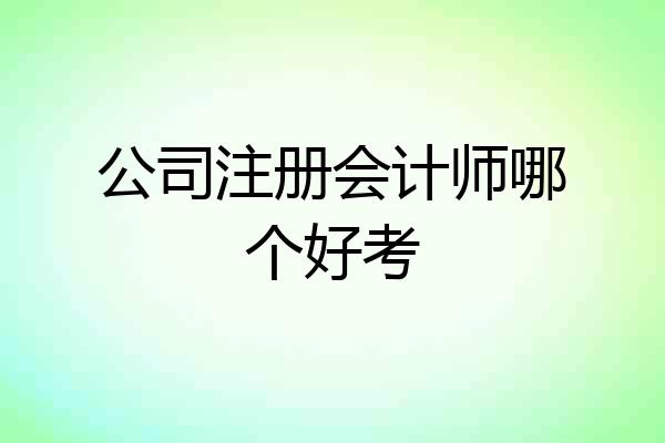公司注册会计师哪个好考