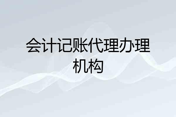 会计记账代理办理机构