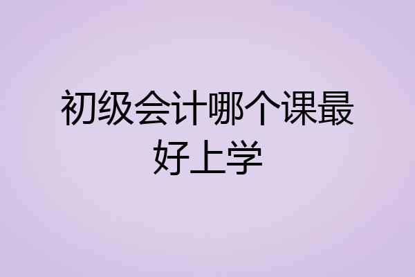 初级会计哪个课最好上学