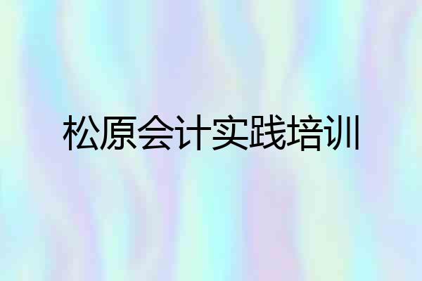 松原会计实践培训