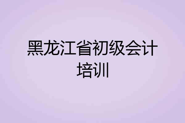 黑龙江省初级会计培训