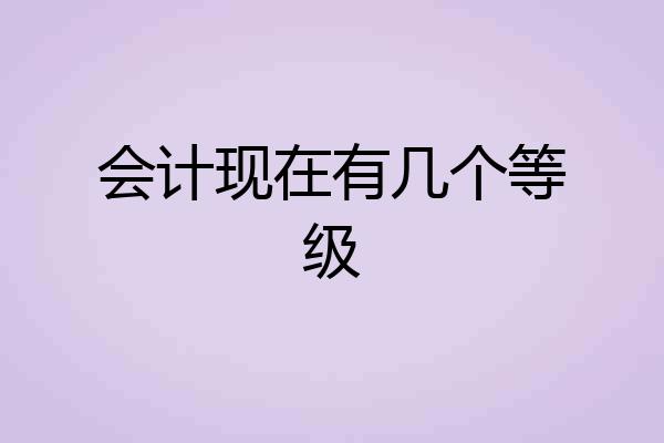 会计现在有几个等级