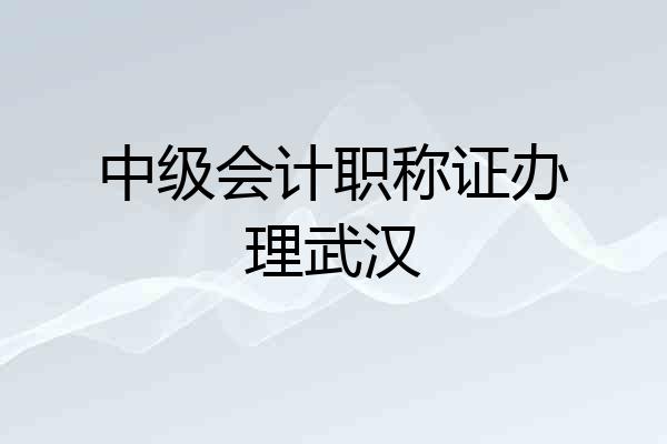 中级会计职称证办理武汉