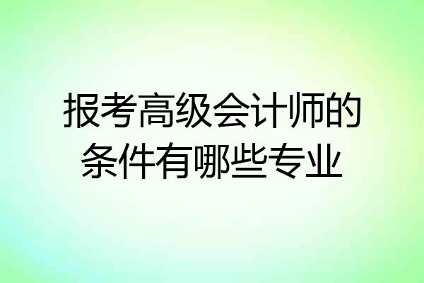 报考高级会计师的条件有哪些专业