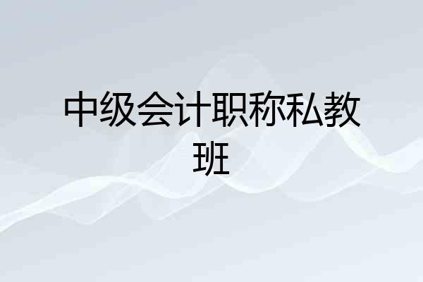中级会计职称私教班