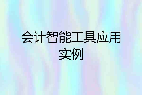会计智能工具应用实例
