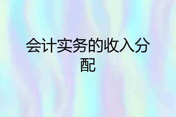 会计实务的收入分配