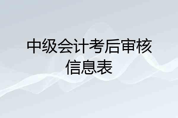 中级会计考后审核信息表
