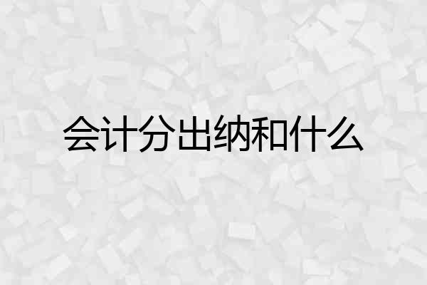 会计分出纳和什么