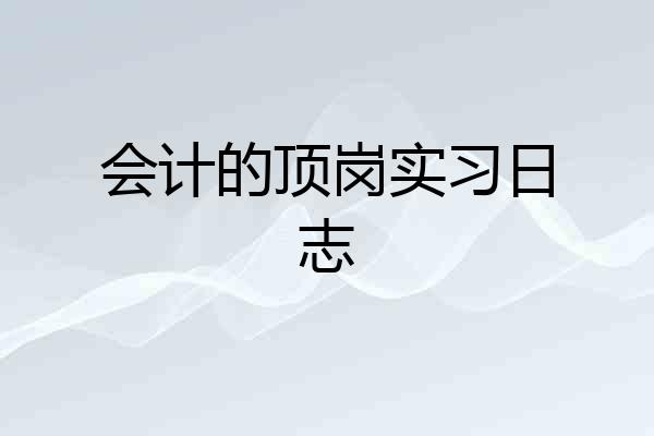 会计的顶岗实习日志