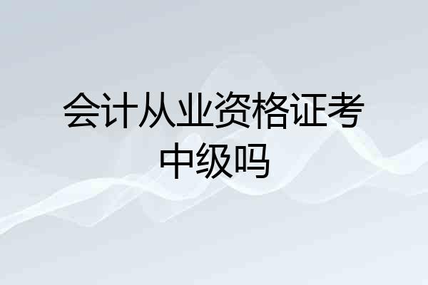 会计从业资格证考中级吗