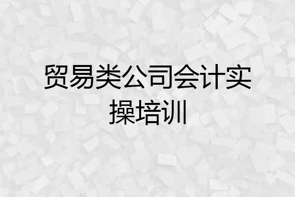 贸易类公司会计实操培训