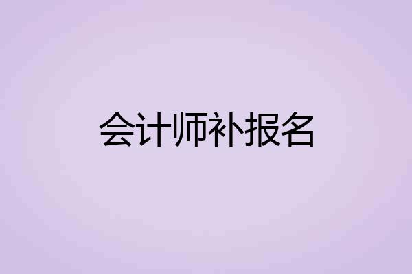 会计师补报名