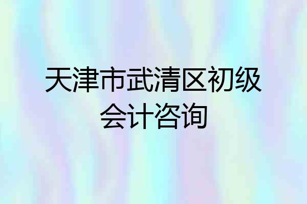 天津市武清区初级会计咨询